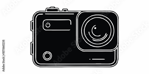 Vector flat style illustration of camera, Photo camera in flat style. Vector. design pattern collection set of professional DSLR photo camera body with zoom lens in various angles isolated white backg