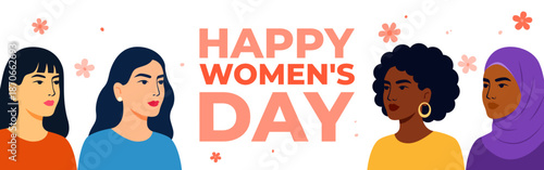 Vector illustration of International Women's Day social media template