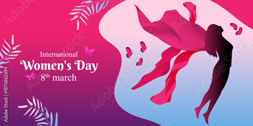 Vector illustration of International Women's Day social media template