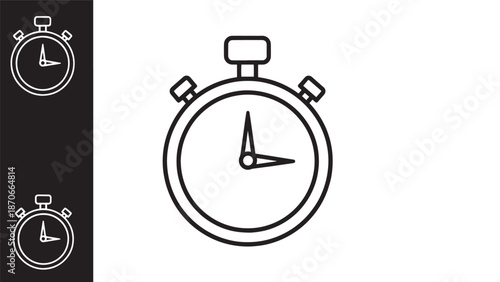 Minimalist Stopwatch Icon Representing Time Measurement and Precision.