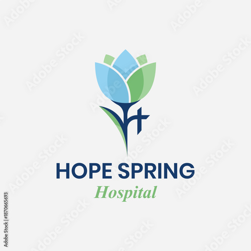 A Clean Healthcare Agency, Hospital, or Pharmaceutical Company Logo Emphasizing Medical Innovation, Patient Safety, Health Solutions, Flat Minimalist Professional Style, Editable Vector File