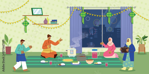 Hari Raya Aidilfitri Ramadan Puasa Open house dinner celebration family gathering festive Eid Mubarak