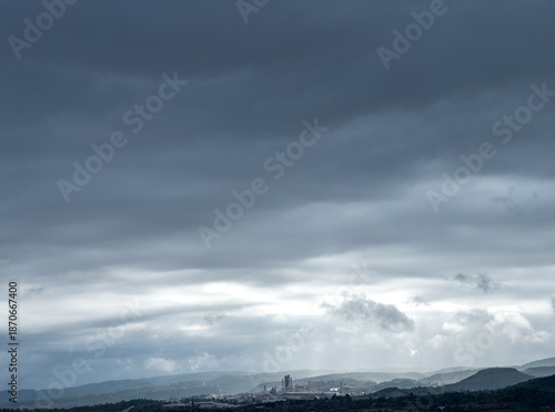 Wallpaper Mural Dramatic Clouds Over Industrial Landscape Panorama Torontodigital.ca