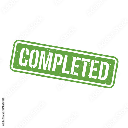 Completed Stamp, Completed Grunge Square Sign