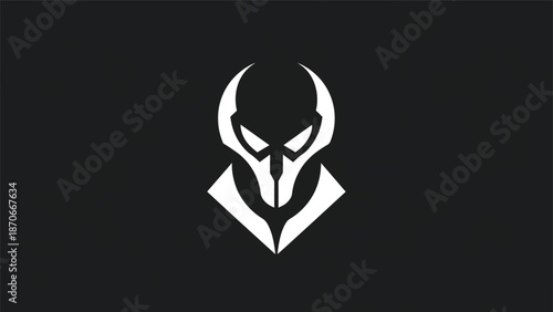 Intriguing skull logo design with sharp angles and a mysterious aura.
