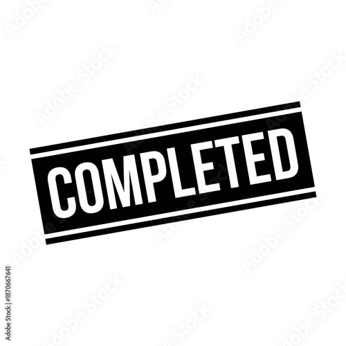 Completed Stamp, Completed Grunge Square Sign