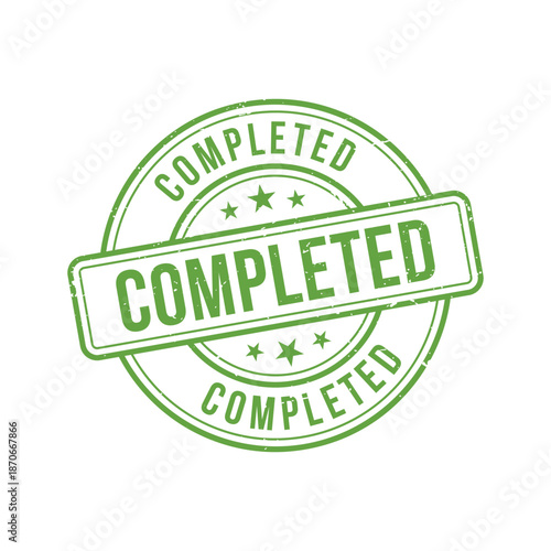 Completed Stamp, Completed Grunge Round Sign