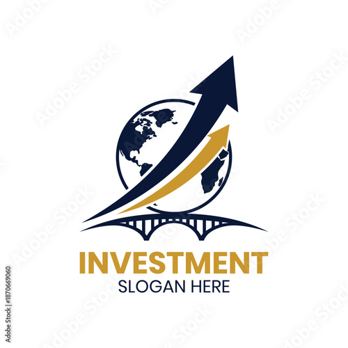 A Finance Company or Agency Logo Emphasizing Corporate Identity, Financial Growth Strategy, and Wealth Advisory Services, Flat Minimalist Professional Style for Branding, Editable Vector File