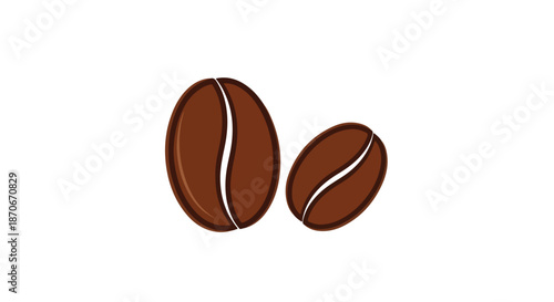 Coffee Beans Vector Icon for Cafe Branding, Roastery Espresso Logo, and Product Packaging