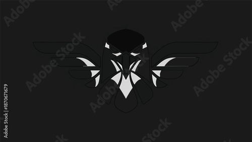 Dark silhouette of a mysterious figure with sharp angles and a menacing aura.