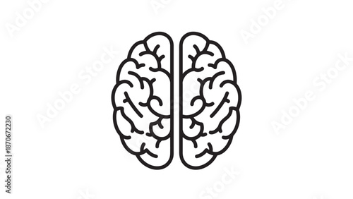 Stylized brain illustration icon representing cognitive processes and neuroscience concepts.