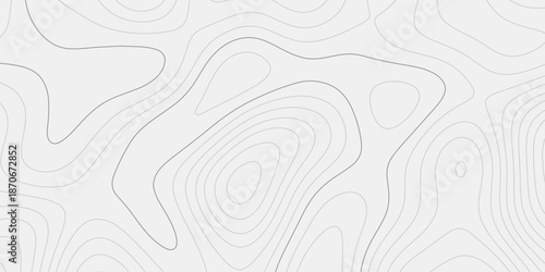 Continuous contour line topographic map seamless texture.
Stylized outdoor terrain elevation lines in monochrome style.