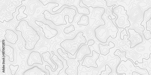 Elegant vintage style topographic map with continuous contour lines.
Seamless monochrome terrain elevation illustration.