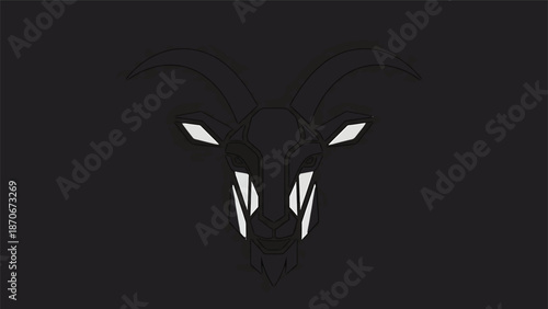 Dark silhouette of a snakes head with glowing eyes and fangs, menacing and striking.