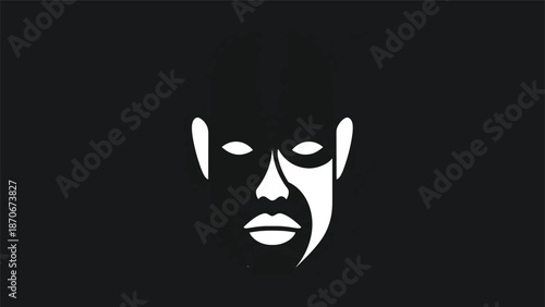 Silhouette of a human face with bright eyes and a defined nose.