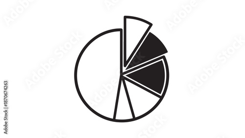 Abstract pie chart infographic showing segmented circular diagram with data visualization elements.