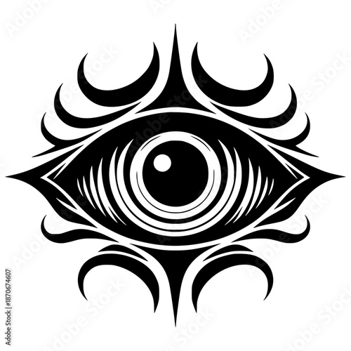 Silhouette of the eye of the god