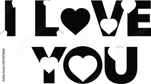 Romantic expression with hearts and love message