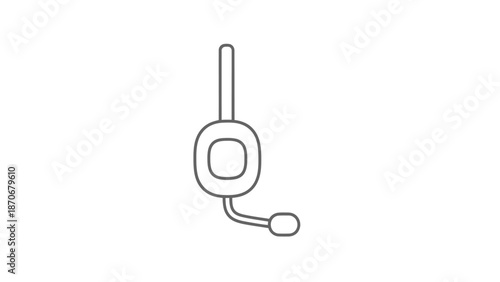Simple Line Drawing of Headset Device.