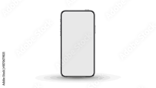 Modern Smartphone with Blank White Screen.