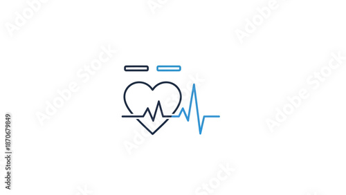 Heart Rate Monitor Icon with Heartbeat Line.