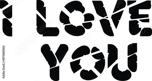 Romantic heartfelt text message with cracks and imperfections