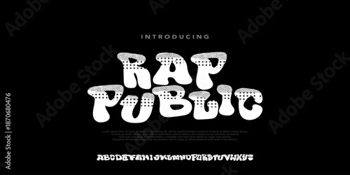 Rappublic Font,Bold street graffiti grunge display font with urban bubble style. Perfect for music posters, streetwear, and creative branding