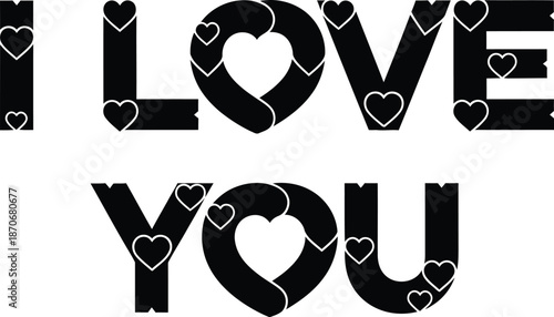 Romantic heartfelt expression with decorative hearts on text