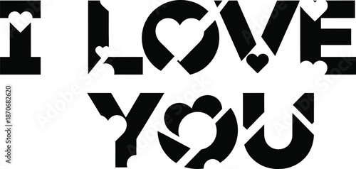Stunning typographic love message with creative heart designs