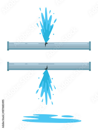 Plumber service, broken water pipe sewer and water supply