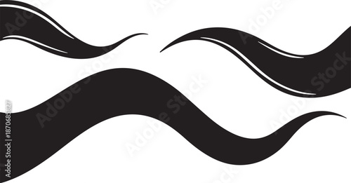 Black wavy lines on white background illustration