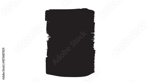 Black Paint Stroke in Abstract Expressionist Style with Dark Color and Rough Texture for Artistic Background
