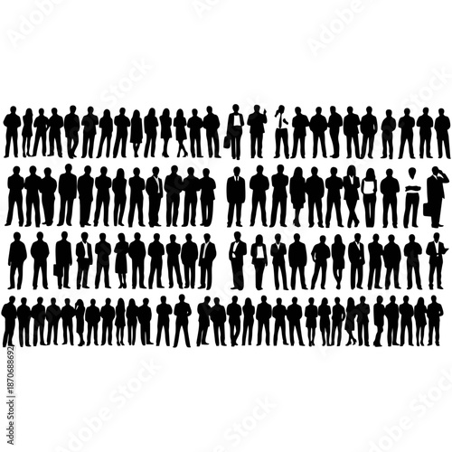 "Black and White Silhouette of  Diverse Standing Together in Traditional Robes – Minimalist Vector Art Icon Representing Unity, Cultural Diversity, and Feminine Strength"