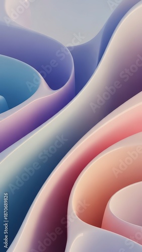 Abstract blue background featuring futuristic 3d waves and pink light curves with a digital motion texture in a sleek vector art illustration