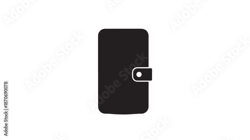 Black phone case with card slot in minimalist design on white background for mobile accessories