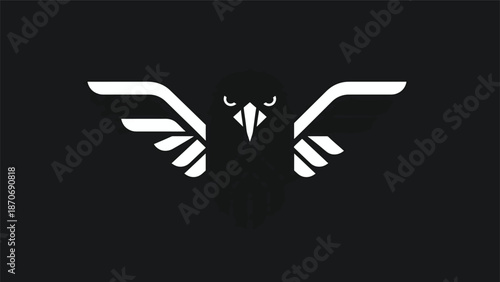 Elegant eagle logo design with outstretched wings and sharp focus.