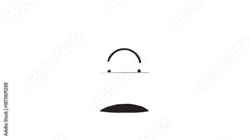 Minimalist emoticon with sad expression in simple black design on white background for social media icon