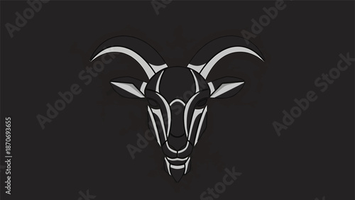 goat on a black background