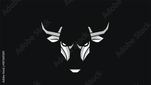 Intense bull silhouette against a dark backdrop, powerful animal symbol.
