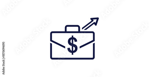 Financial Investment Briefcase Icon Business Career Growth Profit Increase Vector Symbol