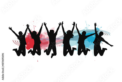 "Black and White Silhouette of  Diverse Standing Together in Traditional Robes – Minimalist Vector Art Icon Representing Unity, Cultural Diversity, and Feminine Strength"