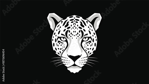 Intense gaze of a majestic leopard, a striking portrait in monochrome style.