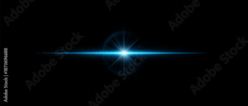 Dynamic flare with long horizontal beam, luminous reflections, and detailed glow. Perfect for cinematic overlays, digital lighting, and motion design visuals.