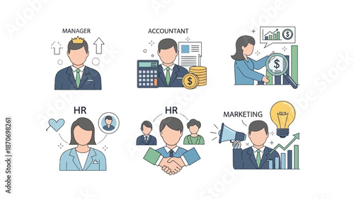 Business professionals engaging in various corporate activities in a modern office environment