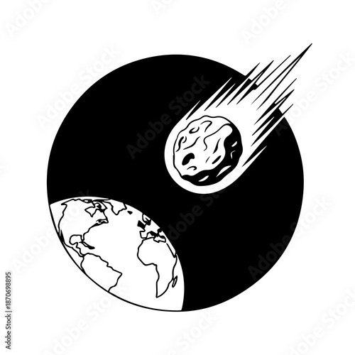 Cosmic Collision: An illustration showcases a meteor streaking toward Earth, creating a dramatic visual narrative of potential impact.