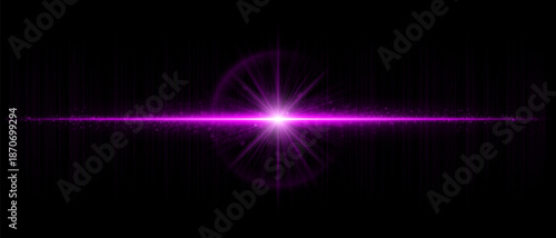Bright optical flare with glowing streak and fine particle diffusion. Perfect for digital design, overlays, and cinematic effects with modern light depth.