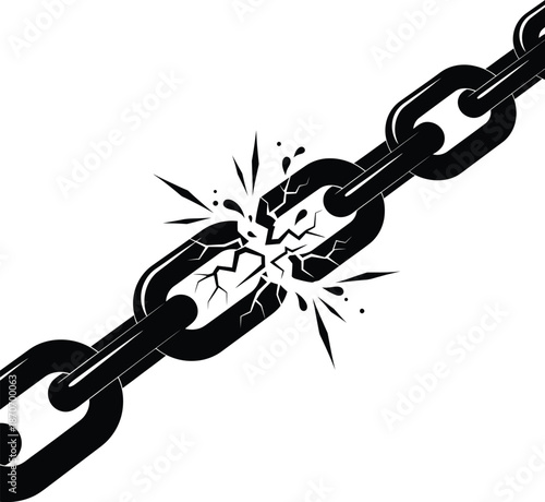 Broken Chain Freedom Strength Symbol Vector
