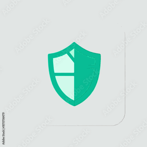 A green shield icon on a white background with a shadow effect Free Download A green shield icon on a white background with a shadow effect - GFXLoad