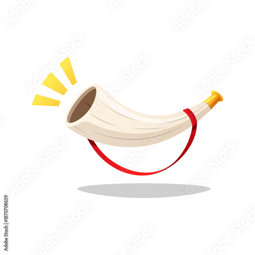 Animal horn trumpet vector isolated on white background.