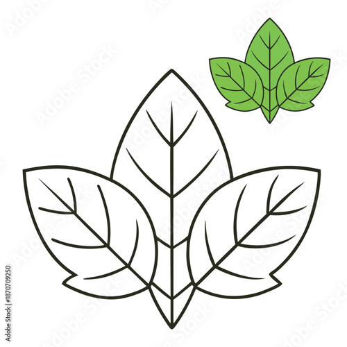 A calming spring leaves coloring page with fresh green foliage, delicate veins, and flowing shapes, inviting creativity, relaxation, and nature’s renewal.
